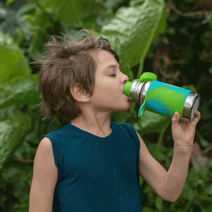 Pura - Botella de Agua Deportiva de Acero Inoxidable con Funda de Silicona 550 ml, Menta - Pura Stainless