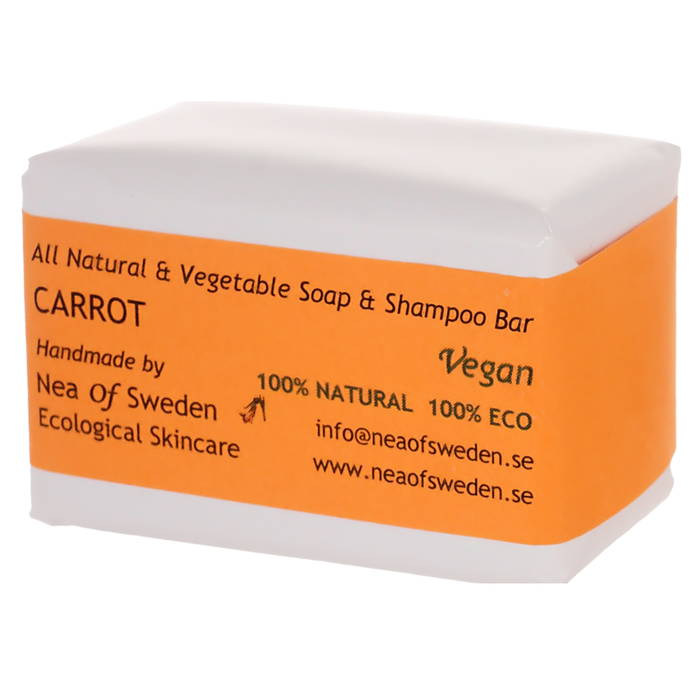 Soap & Shampoo Bar Carrot Doftfri, 110 g - Nea of Sweden