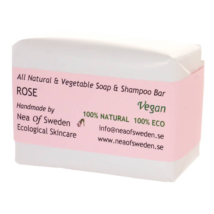 Soap & Shampoo Bar Rose, 110 g - Nea of Sweden