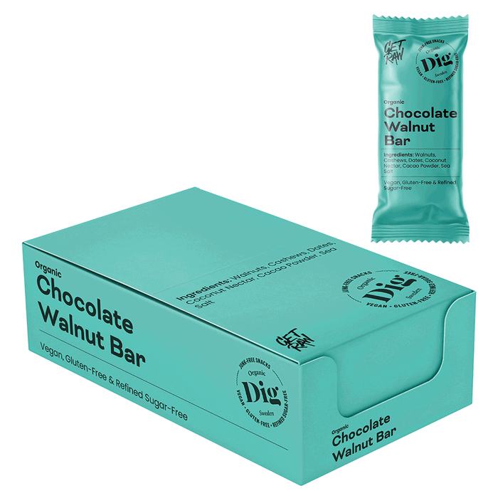 Dig Chocolate Walnut Bar, 12x42g ekologisk - DIG