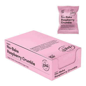 Dig No-Bake Raspberry Crumble, 12x35g ekologisk - DIG