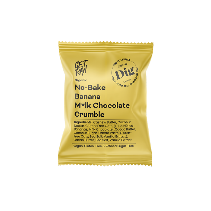 Dig No-Bake Banana M*lk Chocolate Crumble, 12x35g ekologisk - DIG