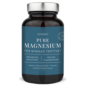 Pure Magnesium 100% Bisglycinat, 90 kapslar - Nordbo