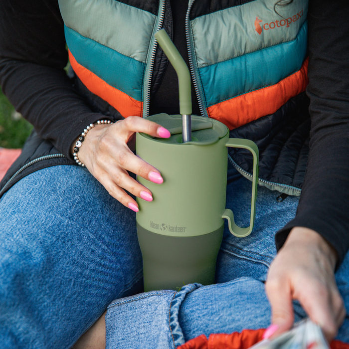 Klean Kanteen - Rise Tumbler Flip Sugerørslokk, Ice Blue - 1065 ml - Klean Kanteen