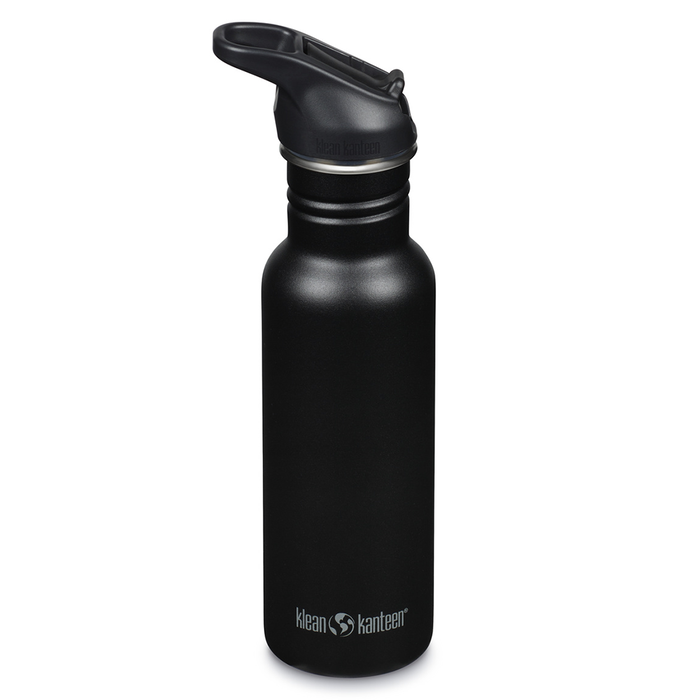 Klean Kanteen - Water Bottle Classic Flip Seal Sport Cap, Black - 532 ml - Klean Kanteen