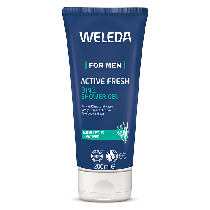 Weleda - Gel de Ducha Active Fresh para Hombre, 200 ml - Weleda