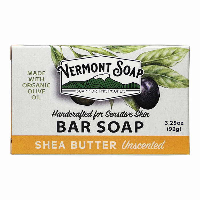 Ekologisk handgjord tvål - Sheasmör (utan doft), 92g - Vermont Soap