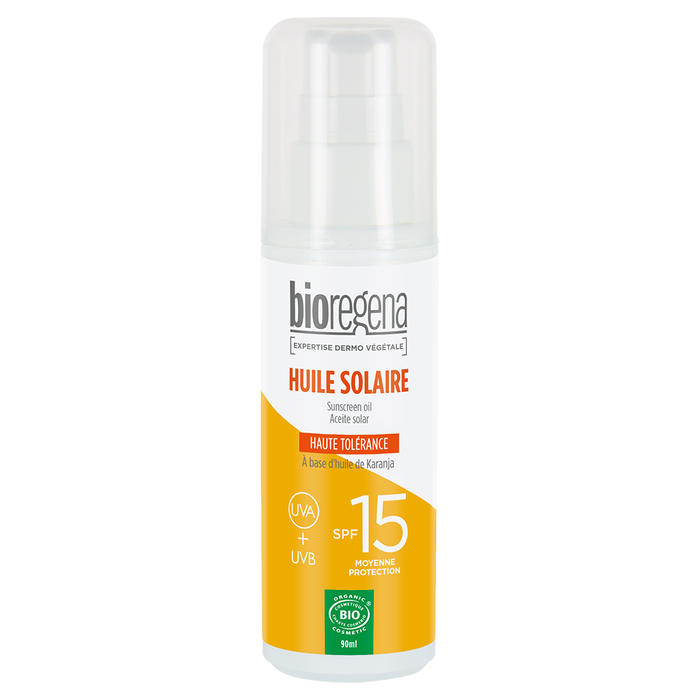 Sunscreen Oil SPF15, 90 ml ekologisk - Bioregena