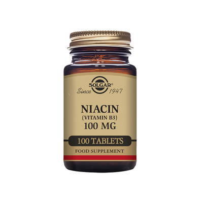 Niacin Flush Vitamin B3 100mg, 100 tabletter - Solgar