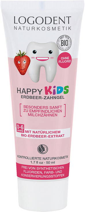 Logodent Happy Kids Jordgubbs Tandkräm, 50ml - Logona