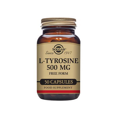 L-Tyrosine 500mg, 50 vegikapslar - Solgar