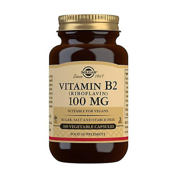 B2 vitamin 100mg Riboflavin, 100 kapslar - Solgar