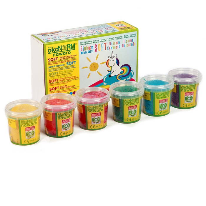 ökoNORM - Plastilina Suave / Arcilla para Modelar Unicorn, 6 x 150 g - ökoNORM