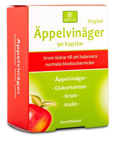 Äppelvinäger + Krom, 90 kapslar - Nyform