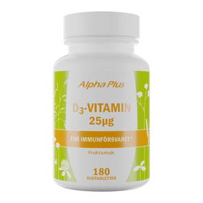 D3-Vitamin 25µg, 180 tabletter - Alpha Plus