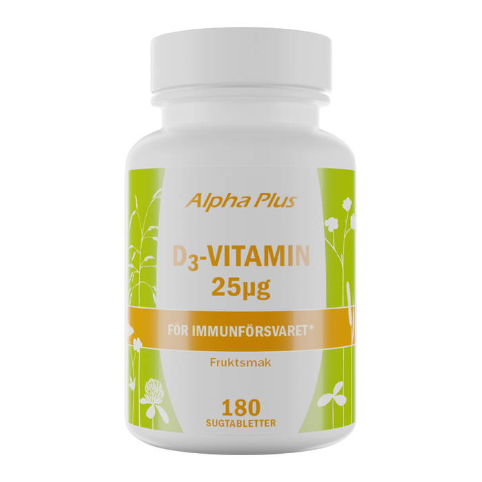 D3-Vitamin 25µg, 180 tabletter - Alpha Plus