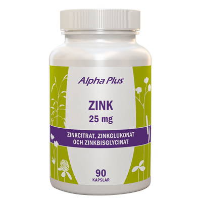 Zink 25 mg, 90 kapslar - Alpha Plus