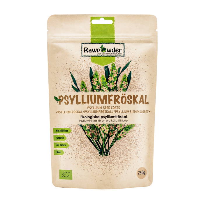 Psylliumfröskal, 250g pulver ekologisk - Rawpowder