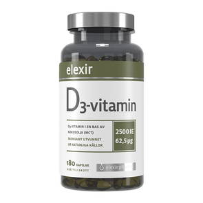 D3-vitamin, 180 kapslar - Elexir Pharma