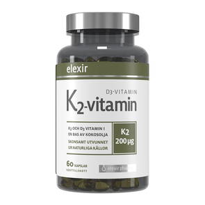 K2+D3-vitamin 200 mcg, 60 kapslar - Elexir Pharma