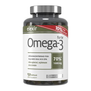 Omega-3 Forte, 1000 mg, 132 kapslar - Elexir Pharma