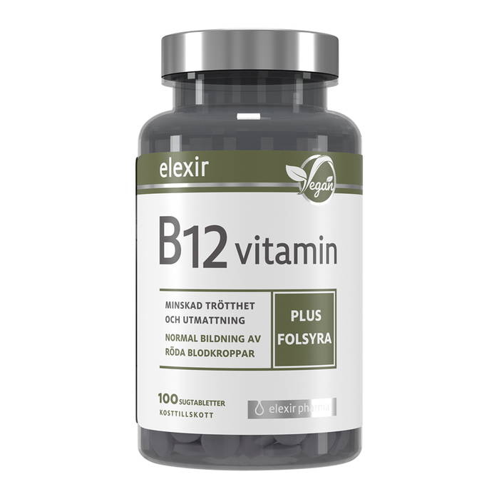 B12-Vitamin Vegan, 100 Sugtabletter - Elexir Pharma