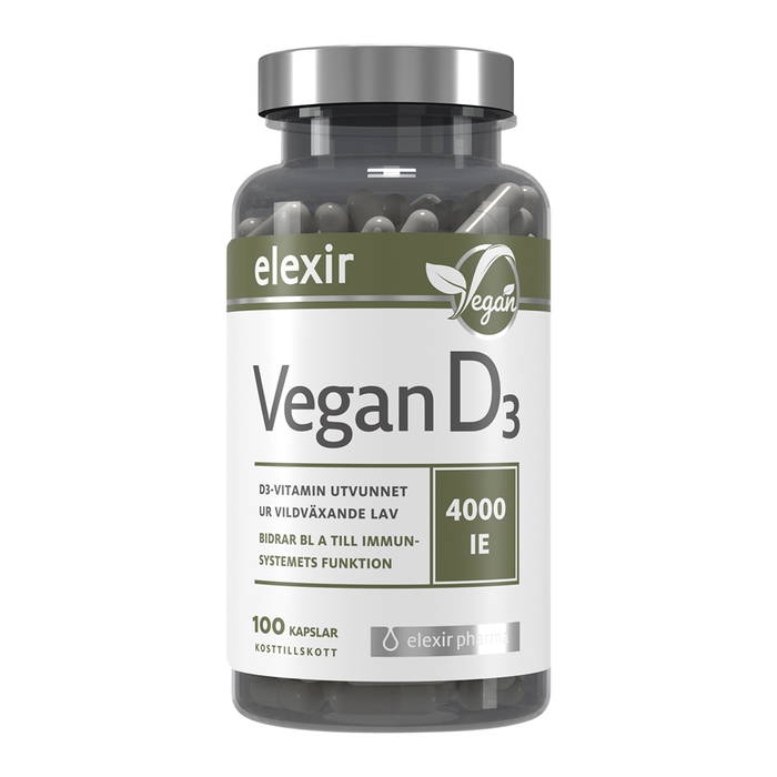 D3 Vegan, 100 kapslar - Elexir Pharma