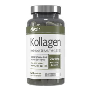 Kollagen Hydrolyserat, 120 tabletter - Elexir Pharma