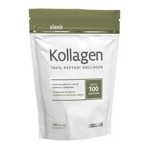 Kollagen 100 % Peptan, Pulver 500gram - Elexir Pharma