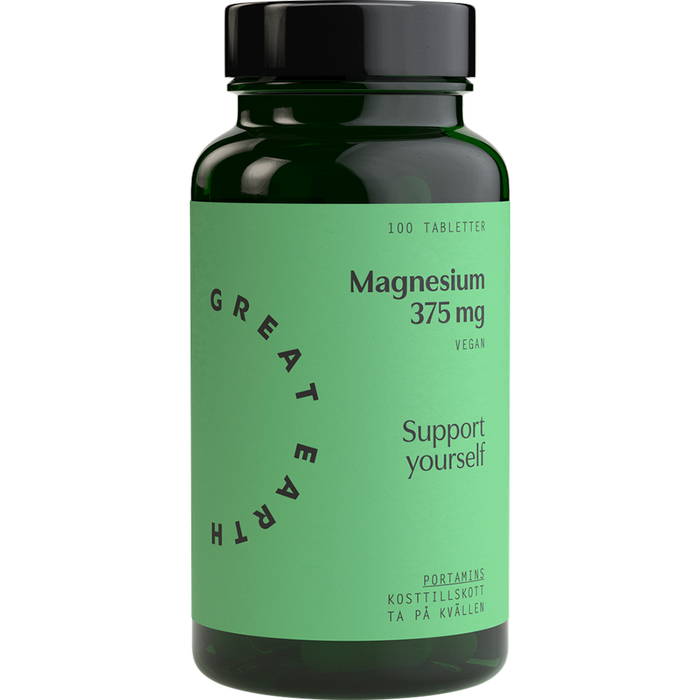 Magnesium 375 mg, 100 tabletter - Great Earth