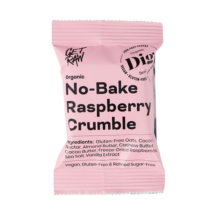 Organic No-Bake Raspberry Crumble, 12x35g ekologisk - DIG