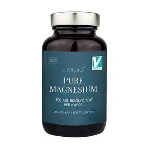 Pure Magnesium 100% Bisglycinat, 90 kapslar - Nordbo