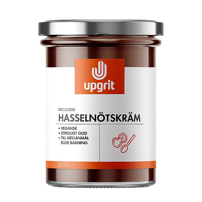 Hasselnötskräm, 330g ekologisk - Upgrit