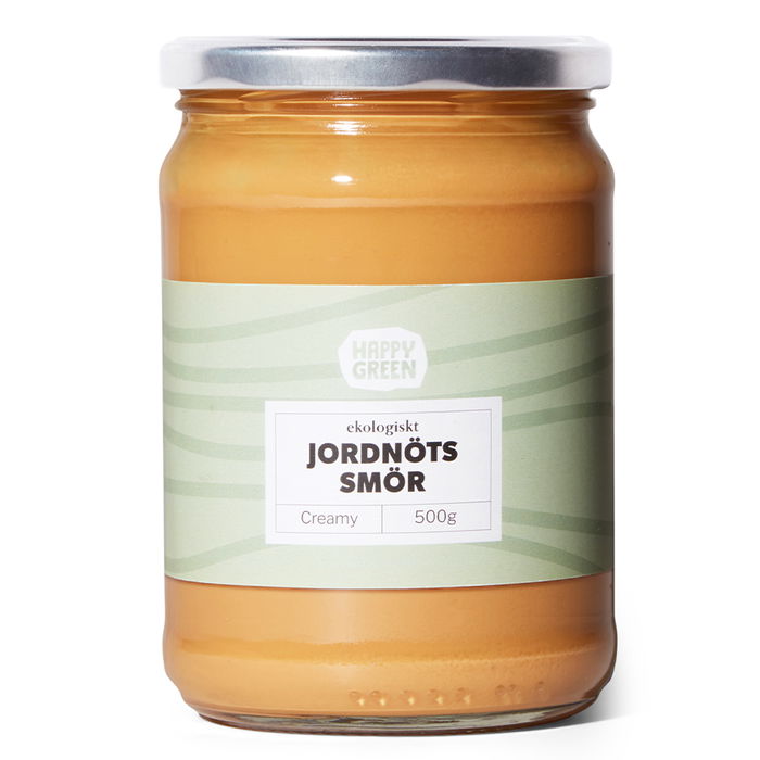 Jordnötssmör Creamy, 500g ekologisk - Glimja Happy Green