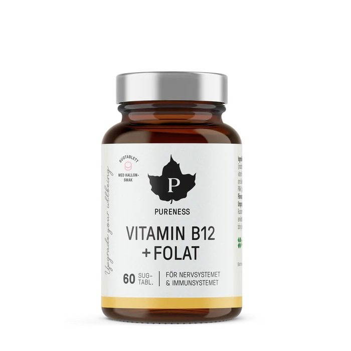 Vitamin B12 Folat Hallon, 60 kapslar - Pureness